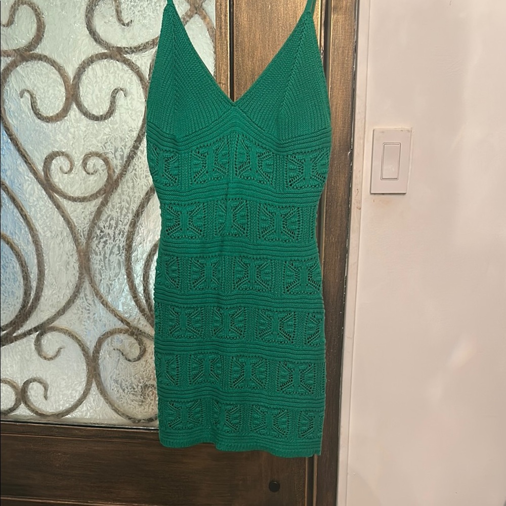 Olive & Oak Green Ribbed Bodycon Mini Dress